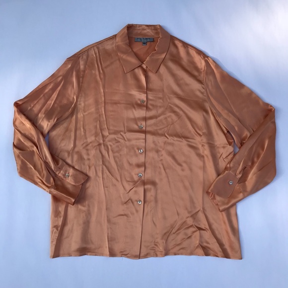 Bill Burns Signature Peach Silk Blouse - Picture 3 of 7
